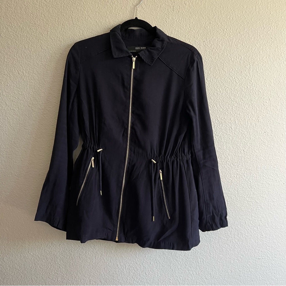 ZARA NAVY BASIC COLLECTION UTILITY JACKET